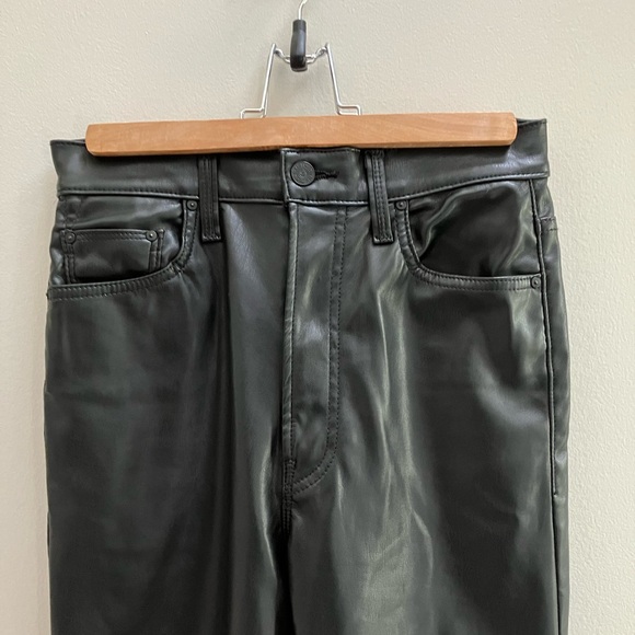 Mother Faux Leather High-Waisted Rider Ankle Women’s Size 27 Black Cropped Pants - Picture 5 of 16